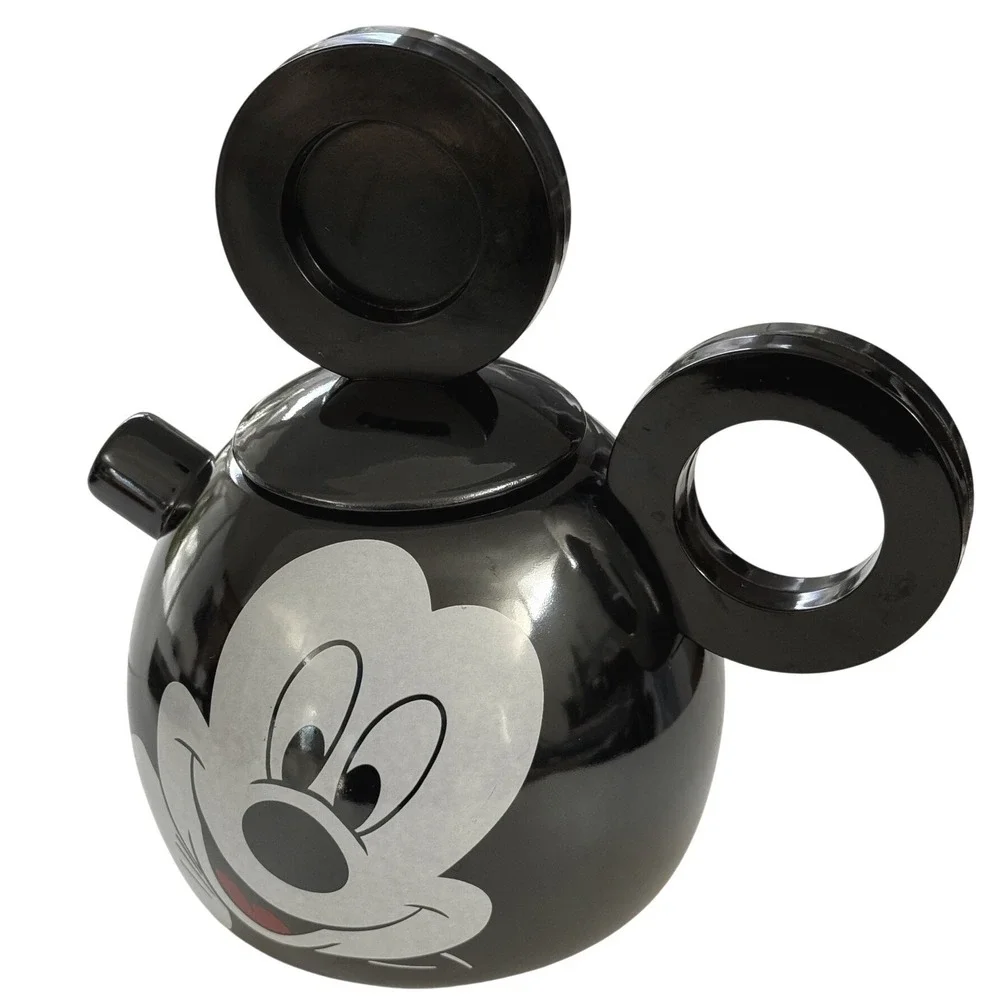 Vintage‎ Mickey Mouse Teapot Black Ceramic Disney Collectible Kitchen Decor